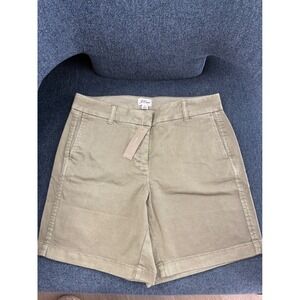J.Crew Womens Chino Shorts Khaki Tan Cotton Stretch Mid Rise Size 6 NEW